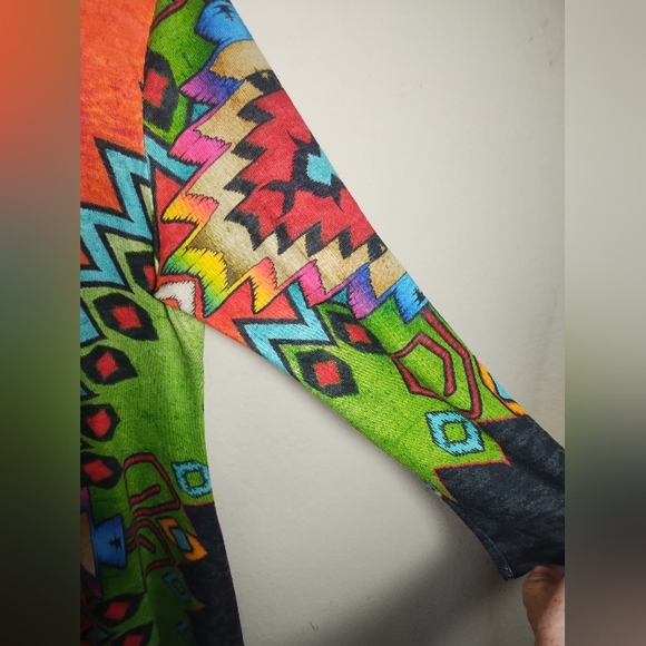 Amma Tunic Top Knit Boho Aztec Southwestern Comfy - Picture 6 of 16